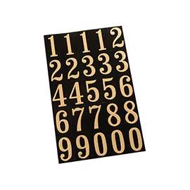 HY-KO MM-3N Packaged Number Set, 1-3/4 in H Character, Gold Character, Black Background, Mylar