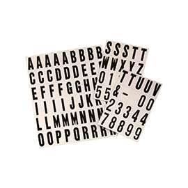 HY-KO MM-21 Packaged Number and Letter Set, 3/4 in H Character, Black Character, Silver Background, Vinyl