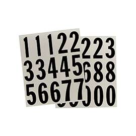 HY-KO MM-22N Packaged Number Set, 2 in H Character, Black Character, White Background, Vinyl