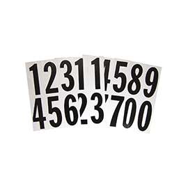 HY-KO MM-23N Packaged Number Set, 3 in H Character, Black Character, White Background, Vinyl