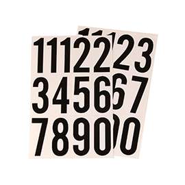 HY-KO MM-4N Packaged Number Set, 3 in H Character, Black Character, White Background, Vinyl