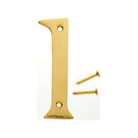 HY-KO BR-90/1 House Number, Character 1, 2-1/2 in W x 4 in H Character, Brass Character
