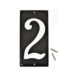 HY-KO CA-25/2 House Number, Character 2, 3-1/2 in H Character, White Character