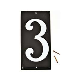 HY-KO CA-25/3 House Number, Character 3, 3-1/2 in H Character, White Character