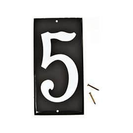 HY-KO CA-25/5 House Number, Character 5, 3-1/2 in H Character, White Character
