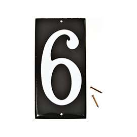 HY-KO CA-25/6 House Number, Character 6, 3-1/2 in H Character, White Character