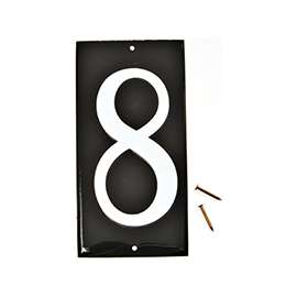 HY-KO CA-25/8 House Number, Character 8, 3-1/2 in H Character, White Character