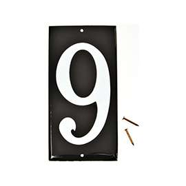 HY-KO CA-25/9 House Number, Character 9, 3-1/2 in H Character, White Character