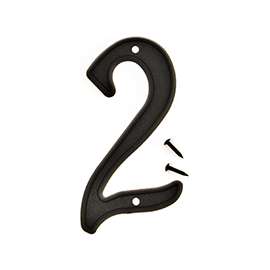HY-KO PN-29/2 House Number, Character: 2, 4 in H Character, Black Character, Plastic