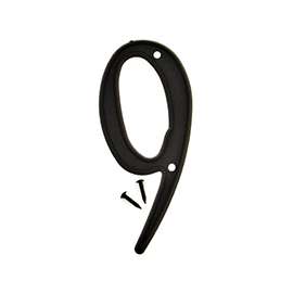 HY-KO PN-29/9 House Number, Character: 9, 4 in H Character, Black Character, Plastic