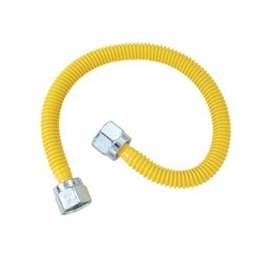 BrassCraft ProCoat CSSCNN-16N Gas Connector, 1/2 in Inlet, 1/2 in Outlet, Stainless Steel