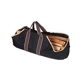 Simple Spaces CPB00010BK3L Wood Bag, 18 in W, 18 in D, 18 in H, Canvas Base, Brown color