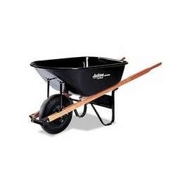 Jackson Steel Medium Duty Wheelbarrows, 6 cu ft, Smooth, Oilube Bearing, Black