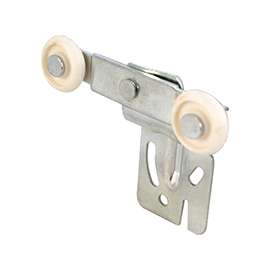 Prime-Line N 6503 Roller Assembly, 7/8 in Dia Roller, 1/4 in W Roller, Nylon, Silver, 2-Roller, 60 lb, Side Mounting