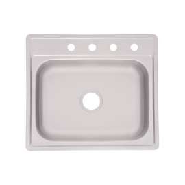 KINDRED FSS704NB Kitchen Sink, 21-1/2 in W, 15-1/2 in D Bowl, Stainless Steel