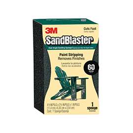 3M SandBlaster 9558 Sanding Sponge, 4-1/2 in L, 2-1/2 in W, 60 Grit, Fine, Aluminum Oxide Abrasive