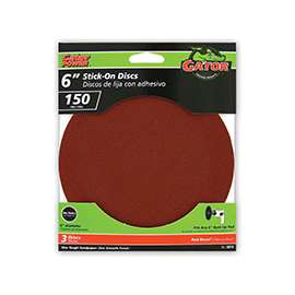 Gator 3010 Sanding Disc, 6 in Dia, 150 Grit, Fine, Aluminum Oxide Abrasive, Paper Backing
