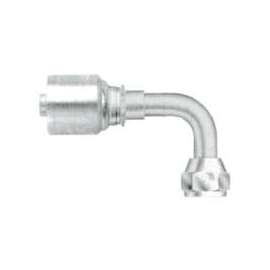 GATES MegaCrimp G25180-0810 Hose Coupling, 7/8-14, Crimp x JIC, Straight Angle, Steel, Zinc
