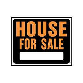 HY-KO Hy-Glo SP-103 Jumbo Identification Sign, House For Sale, Fluorescent Orange Legend