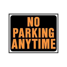 HY-KO Hy-Glo Series SP-105 Identification Sign, Rectangular, NO PARKING ANYTIME, Fluorescent Orange Legend, Plastic