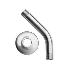 Plumb Pak PP825-11 Shower Arm with Flange, 1/2 in Connection, IPS, 8 in L, Brass, Chrome Plated