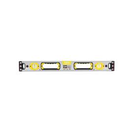 STANLEY 43-525 Box Beam Level, 24 in L, 3-Vial, 2-Hang Hole, Magnetic, Aluminum, Silver/Yellow