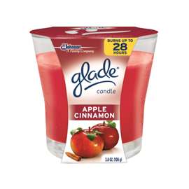 Glade 76947 Air Freshener Candle, 3.4 oz Jar, Apple Cinnamon, Red