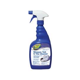 Zep ZUSTT32PF Shower Tub and Tile Cleaner, 1 qt Bottle, Liquid, Pleasant, Light Yellow