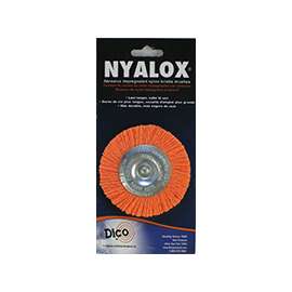 Dico 541-777-3 Mounted Wheel Brush, 3 in Dia, 1/4 in Arbor/Shank, Nylon Bristle