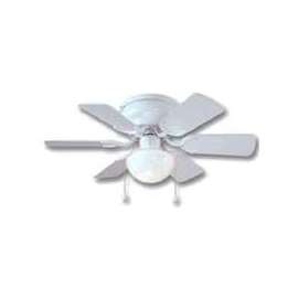 Boston Harbor CF-78108 Ceiling Fan, 6-Blade, White Housing, 30 in Sweep, MDF Blade, 3-Speed