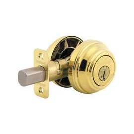 Kwikset 99850-071 Deadbolt, 1 Grade, K4 Key, Metal, Polished Brass, 2-3/8 to 2-3/4 in Backset, KW1 Keyway