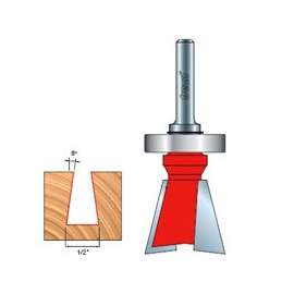 Freud 22-122 Router Bit, 1/2 in Dia Cutter, 2-3/4 in OAL, 1/4 in Dia Shank, 2-Cutter, Carbide