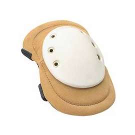 Welding Knee Pads, Elastic Strap; Quick-Release Buckle, Tan; White