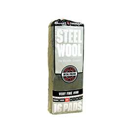 Homax 106602-06 Steel Wool, #00 Grit, Very Fine, Gray