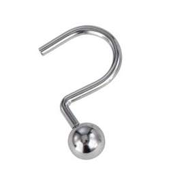 Simple Spaces SD-CBH-CH Ball Shower Curtin Hook, 1-1/16 in Opening, Steel, Chrome, 1-3/4 in W, 2-7/8 in H