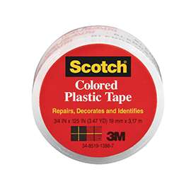 Scotch 190C Conformable, Extra-Stretchy Colored Tape, 125 in L, 3/4 in W, Clear
