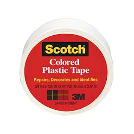 Scotch 191W Conformable, Extra-Stretchy Colored Tape, 125 in L, 1-1/2 in W, White
