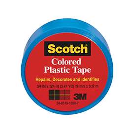 Scotch 191BL Conformable, Extra-Stretchy Colored Tape, 125 in L, 1-1/2 in W, Blue