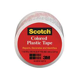 Scotch 191C Conformable, Extra-Stretchy Colored Tape, 125 in L, 1-1/2 in W, Clear