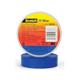 3M Temflex 1700CBLU Electrical Tape, 66 ft L, 7 mil Thick, PVC Backing, Blue