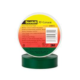 3M Temflex 1700CGRN Electrical Tape, 66 ft L, 7 mil Thick, PVC Backing, Green