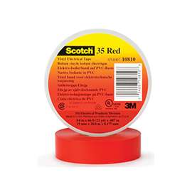3M Temflex 1700CRED Electrical Tape, 66 ft L, 7 mil Thick, PVC Backing, Red