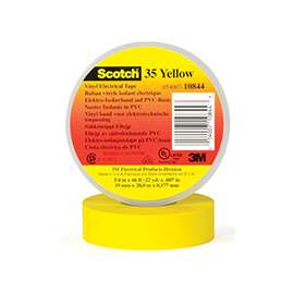 3M Temflex 1700CYLW Electrical Tape, 66 ft L, 7 mil Thick, PVC Backing, Yellow