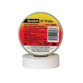 3M Temflex 1700CWHT Electrical Tape, 66 ft L, 7 mil Thick, PVC Backing, White