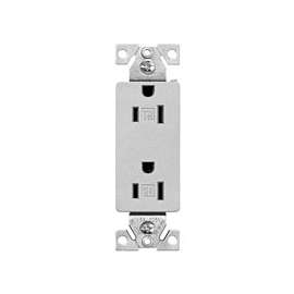 Eaton Wiring Devices TR1107SG-SP-L Duplex Receptacle, 2 -Pole, 15 A, 125 V, Push-in, Side Wiring, NEMA: 5-15R