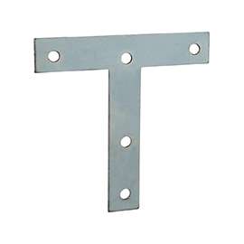 ProSource TP-Z04-C2PS T-Plate, 4 in L, 4 in W, 2 mm Thick, Steel, Zinc