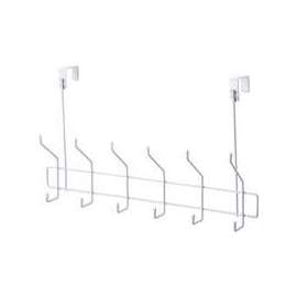 Simple Spaces SS-HG6-50-PE-3L Door Garment Hook, 6 lb, 6-Hook, Steel, Powder Coated, Hanging Mounting