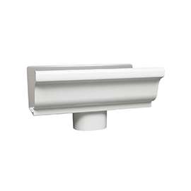 Amerimax 27080 Gutter End with Drop, 5 in L, 3 in W, Aluminum, White