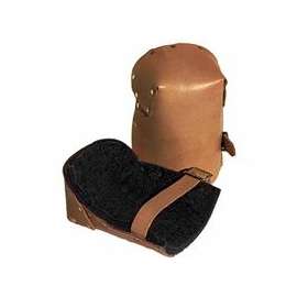 Leather Pro Knee Pads, Strap/Buckle, Russet