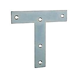 ProSource TP-Z05-C2PS T-Plate, 5 in L, 5 in W, 2 mm Thick, Steel, Zinc
